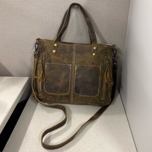 MYRA ULTIMATE CHOICE BROWN LEATHER HANDBAG